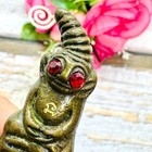 Ngung Red Eye Skull Bronze Miniature Wealth Gambling Lust Mien Thai Amulet 18606