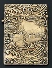 English Sterling Gilt Card Case Musical Romantic Scenes Henry Matthews 1899