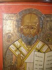 Exquisite Large Antique Russian Orthodox Icon St Nicholas With Kiot 19th Century
