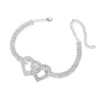 Fashion Love Heart Ankle Bracelet Foot Chain Silver Plated White Women Anklet