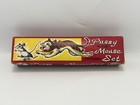 Vintage Ichimura Shoten Pussy   Mouse Set Japan Tin Litho Friction Toy W  Box