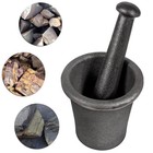 Cast Iron Mortar Pestle Set For Rock-ore Crusher Pulverizer Assay Gold Silver