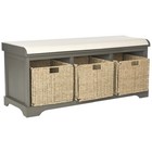 Safavieh Lonan Wicker Storage Bench   Grey  