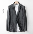 2 Pc Men s Linen Suit Summer Causal Blazer   Pants Coat Beach Jacket Two Buttons