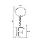 Initial Letter Key Chain Letter F Key Chain Pendant Key Ring Silver