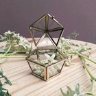 Pack Of 4 Glass   Brass Pentagon Ring Box  Wedding Jewelry Trinket Display Case