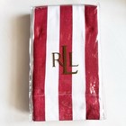 2 Ralph Lauren Belle Harbor Red White Stripe Euro Sham Cotton 26x26 Vintage Nip