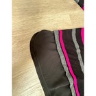 Investments Striped Mixed Media Tunic Top Long Sleeve Black Pink Blue Large