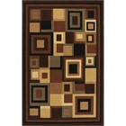 Squares Blocks Modern Carpet 4x6 Brown Area Rug New - Actual 3  3  X 5 2 