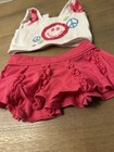 Build A Bear Vintage White Hot Pink Fuchsia Outfit Skirt  Teddy Clothes Babw