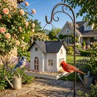Solar Bird Feeder Hanging Metal Bird House Feeder W  Solar Lights Outdoor Solar