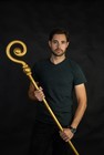 54  Adult Gold Shepherd Riddler Staff Pope Bishop Crosier Costume Accessory