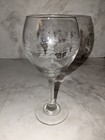 Arby s Winter Christmas Balloon Wine Goblet Gold Rim 8  12 Oz New Replacement 