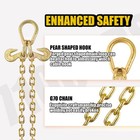 3 8  X 2  V-type Tow Chain With 15 Inch J-hooks Bridle Transport Chain With 7 1