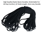 Black Round Elastic Cord Band For Diy Make Face Cover Trim Spandex 22yard Usa