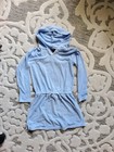 Ralph Lauren Hooded Terry Cover-up - Girls Size L 12-14 - Light Blue Terrycloth