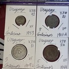 Uruguay 1901 - 1998 One 1  2  5  10  20   50 Centesimos Vf - Bu 14 Coin Lot