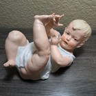 9  Schutz-marke Antique Gebruder Heubach Piano Baby Bisque Porcelain Figurine 