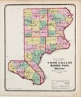 1871  Illinois County Map Saline - Gallatin - Hardin - Pope - Massac  Original