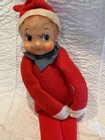 Vintage Blue Eyes Knee Hugger Pixie Elf Christmas Ornament Shelf Sitter - Japan