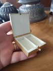 Embossed Gold-toned Metal Cherub Angel  Rhinestone Pill Box