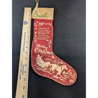 Vintage Jingle Bells Red Felt Christmas Stocking Sleigh Burt Personalized 15 