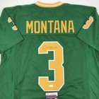 Autographed signed Joe Montana Notre Dame Green College Jersey Jsa Coa
