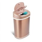 Touchless Motion Sensor Trash Can Stainless Steel Oval Wastebasket Indoor 4 Gal