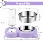 2-in-1 Automatic Pet Feeder Stainless Steel Food Water Bowl Purple Cat   Dog 