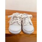 Vintage 2000 White Canvas Sneakers Infant Soft Leather Sole Lace Up Euc