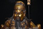 23 2  Old Chinese Purple Bronze 24k Gold Gilt Dynasty Guan Gong Yu Statue