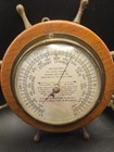 Vintage Ship Wheel Weather Instruments   Barometer   Thermometer Wall Decor