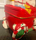 Vintage 1950s Napco Christmas Santa Mr Mrs Claus Car Japan Ceramic Piggy Bank