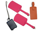 Lot Of 4 Leather Luggage Tags Pink Faux Leather Suitcase Travel Bag Tag Set