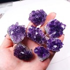 Natural Purple Amethyst Cluster Quartz Crystal Druzy Geode Healing Energy Stone