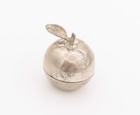 925 Sterling Silver Vintage Pill Box Large Apple Shaped  opens   Tr3927