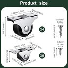 12pcs Small Caster Wheels  Low Profile Casters Wheels Soft Rubber Rolling