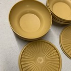 Set Of 6 Vintage Tupperware Bowls 890 Harvest Gold Cereal Soup Bowls 2 Lids