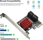 Pci-e To Sata Adapter 4 Port Pcie Expansion Card 6gbps Sata 3 0 Controller Pci E