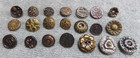 21 Vintage Antique Metal Picture Buttons Floral Patterns  15