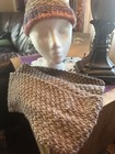 Hand Knitted Ponytail Hat And Scarf Merino Wool alpaca