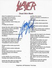Kerry King Signed Slayer Dead Skin Mask Lyrics Sheet Coa Exact Proof Autographed