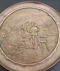 Signed Antique J heichlinger Salbeist 11 Munchen German Copper Pub Scene Plate