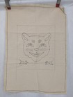 Vintage Rug Hooking Pattern Halloween Cat And Mouse Artist Drawn On Rug Warp