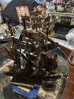 Vintage    red Jacket 1869    Wooden Model Canvas Sailing Ship 15    Long 15    Tall