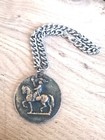 Antique Joan Of Ark Conduit Two Sided Medallion  French  Womans Rights  Justice