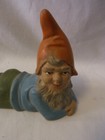 Nice Yard Gnome Lies Ceramic Gartenzwerg Vintage German  obn16