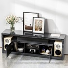 Led Light Tv Stand For 55-80 Inch Tvs Modern Media Console Cabinet  Free Ship
