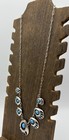 Vintage Southwest Western Sterling Silver Bear Claw Necklace Cut Claws Turquoise