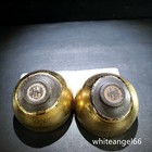 3 7  Archaic Song Dynasty Porcelain Jianzhan Marked Pair Gilt Fambe Oil Drop Cup